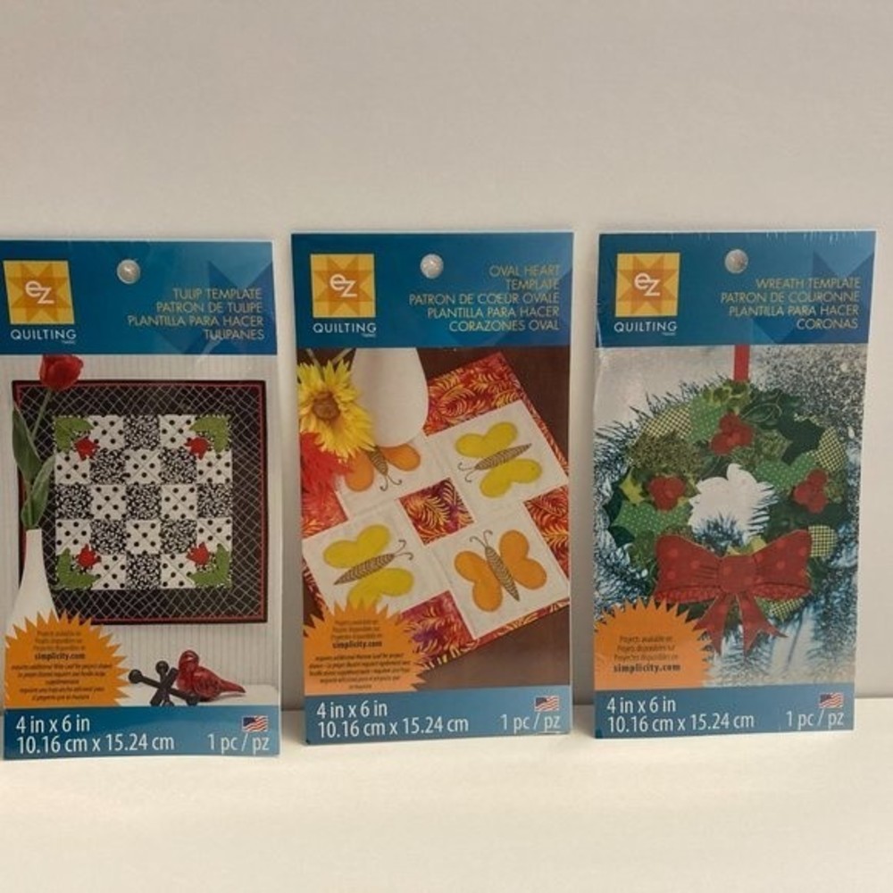 3 Simplicity EZ Quilting Template Stencils Fabric Paper Crafts Scrapbook